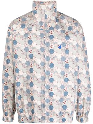 Chloe Nardin geometric-pattern cotton lightweight jacket - Blue