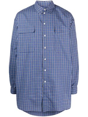 Chloe Nardin plaid-pattern oversize shirt - Blue