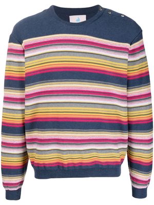 Chloe Nardin stripe-pattern cotton sweatshirt - Blue