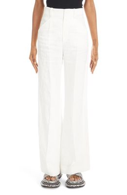 Chloe Pleated Washed Linen Wide Leg Pants in Iconic Milk