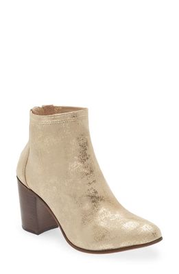 Chocolat Blu Almond Toe Bootie in Gold Leather