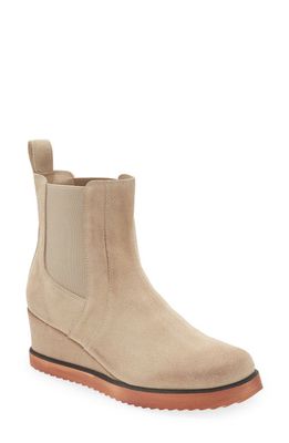 Chocolat Blu Marcy Wedge Chelsea Boot in Light Taupe Suede