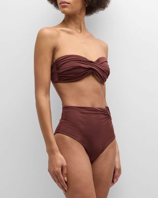 Chocolate Tangarana Bandeau Bikini Top