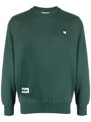 CHOCOOLATE bear-appliqué cotton sweatshirt - Green