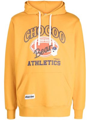 CHOCOOLATE bear-print cotton hoodie - Orange