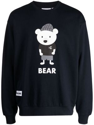 CHOCOOLATE bear-print cotton sweatshirt - Blue