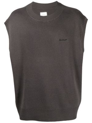 CHOCOOLATE logo-embroidered knitted vest - Grey