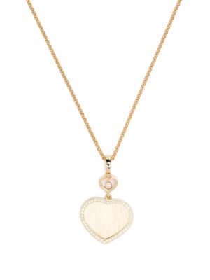 Chopard 18kt yellow gold Happy Hearts diamond pendant necklace