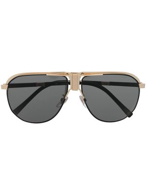 Chopard Eyewear logo-engraved pilot-frame sunglasses - Black