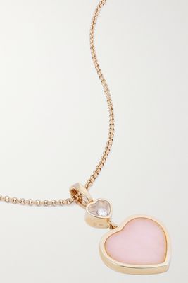 Chopard - Happy Hearts 18-karat Rose Gold, Opal And Diamond Necklace - Pink