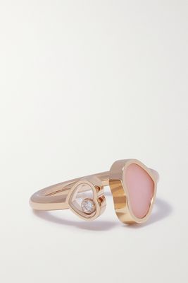 Chopard - Happy Hearts 18-karat Rose Gold, Opal And Diamond Ring - Pink