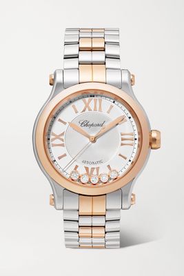 Chopard - Happy Sport Automatic 33mm 18-karat Rose Gold, Stainless Steel And Diamond Watch - Silver