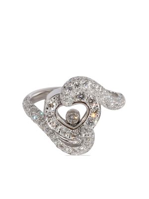 Chopard Pre-Owned 18kt white gold Happy Diamond Heart diamond ring - Silver