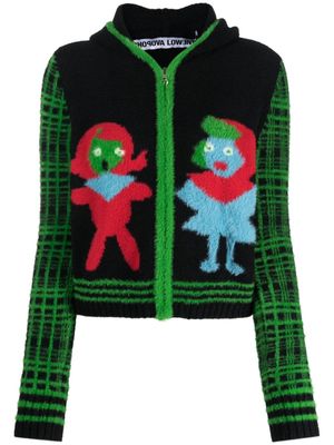 Chopova Lowena Bear Girl intarsia-knit cardigan - Black