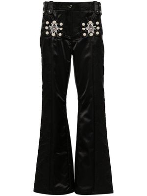 Chopova Lowena Bosky brooch-detail trousers - Black