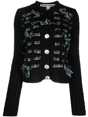 Chopova Lowena bow-detail ribbed-knit cardigan - Black