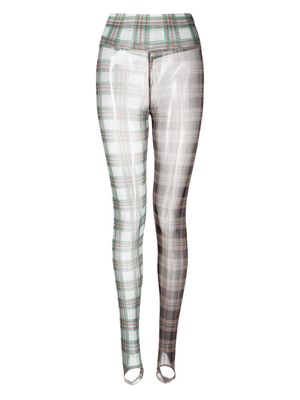 Chopova Lowena check-pattern semi-sheer leggings - Multicolour