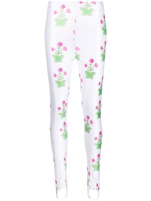 Chopova Lowena floral-print stretch leggings - White