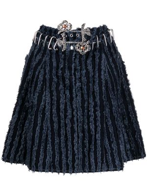 Chopova Lowena full-fringe cotton miniskirt - Blue
