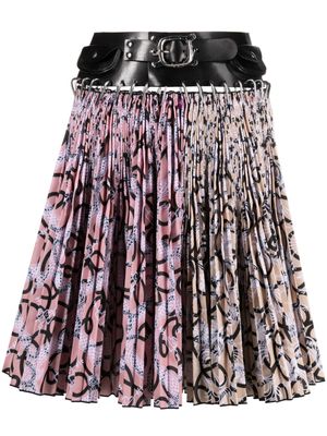 Chopova Lowena graphic-print cut-out skirt - Pink