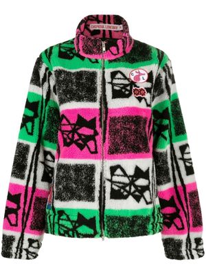 Chopova Lowena graphic-print fleece jacket - Pink
