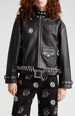 Chopova Lowena K-Point Leather Jacket in Black
