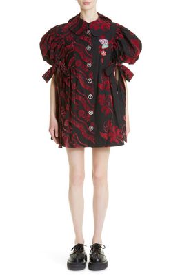 Chopova Lowena LAX Organic Cotton Minidress in Black And Red