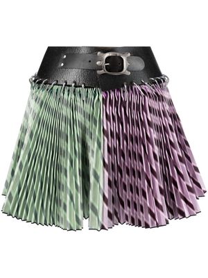 Chopova Lowena multi-way stripe pattern pleated miniskirt - Pink