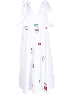 Chopova Lowena patch-detail midi dress - White