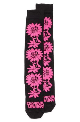 Chopova Lowena Pink Sunflower Knee High Socks