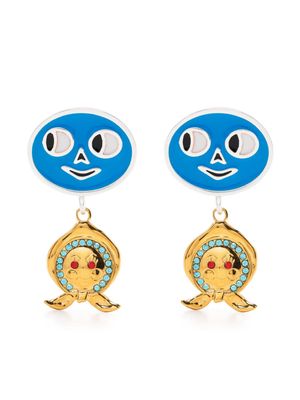 Chopova Lowena Side Eye drop earrings - Blue