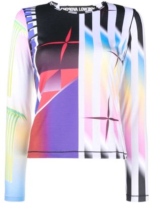Chopova Lowena Ski-print long-sleeve top - Blue