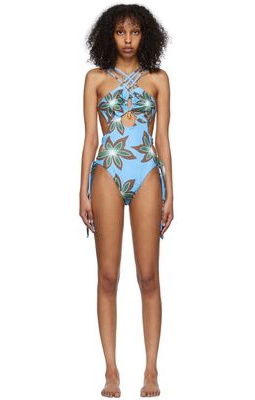 Chopova Lowena SSENSE Exclusive Blue One-Piece Swimsuit