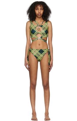 Chopova Lowena SSENSE Exclusive Green Fin Bikini
