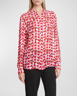 Chowy Sequin Abstract-Print Collared Shirt