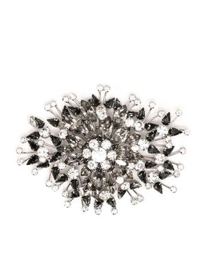 Christian Dior 1950s pre-owned rhinestone-embellished brooch - Silver