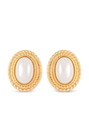 Christian Dior 1970s pre-owned oval clip-on earrings - Gold