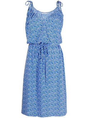Christian Dior 1980s geometric pattern sleeveless dress - Brown