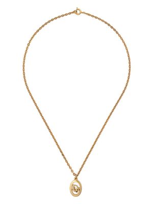 Christian Dior 1980s polished logo-pendant necklace - Gold