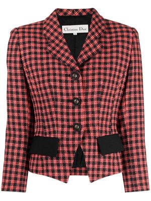 Christian Dior 1990-2000s checked single-breasted blazer - Red