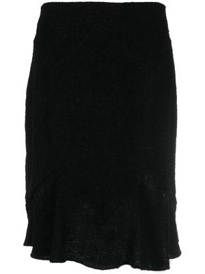 Christian Dior 1990s flared-hem knitted skirt - Black