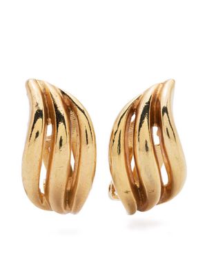 Christian Dior 1990s polished clip-on earrings - Gold