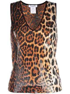 Christian Dior 1990s pre-owned leopard-print vest - Brown