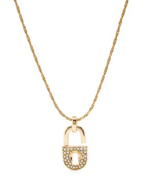 Christian Dior 1990s pre-owned padlock pendant necklace - Gold