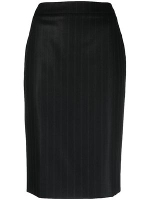 Christian Dior 1990s pre-owned pinstripe pencil skirt - Black