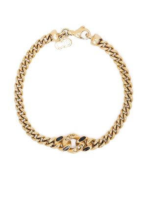 Christian Dior 1990s pre-owned rhinestone-embellished chain bracelet - Gold