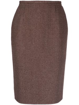 Christian Dior 1990s pre-owned side slit pencil skirt - Brown