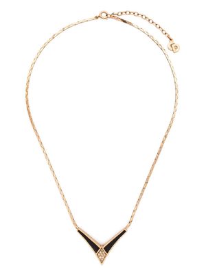 Christian Dior 1990s V-detail flat-chain necklace - Gold