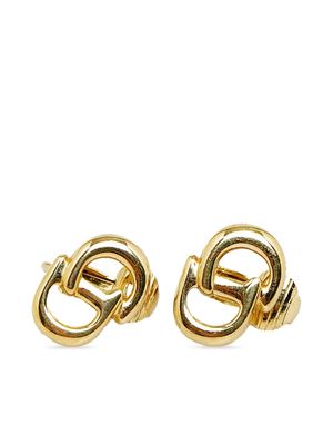 Christian Dior 2000 pre-owned CD-logo clip-on earrings - Gold