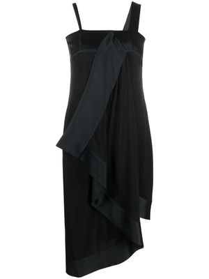 Christian Dior 2000s pre-owned asymmetric draped dress - Black
